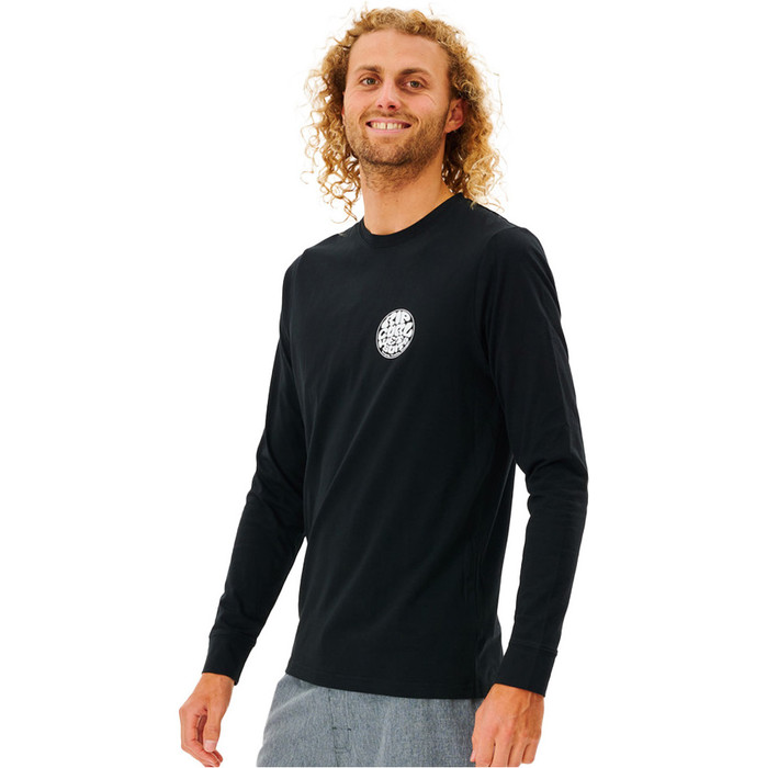 2024 Rip Curl Mens Icons Of Surf Long Sleeve UPF Rash Vest 12EMRV - Black